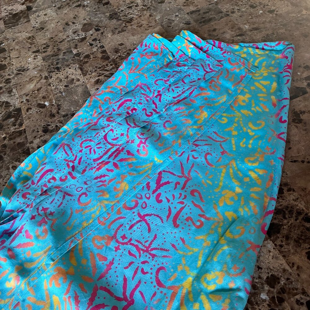 Sky Blue Palazzo Wide Leg Rayon Wrap Around Pants One Size Fits Most - Picture 4 of 4